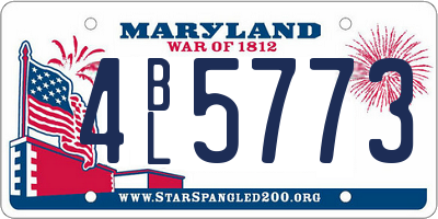 MD license plate 4BL5773