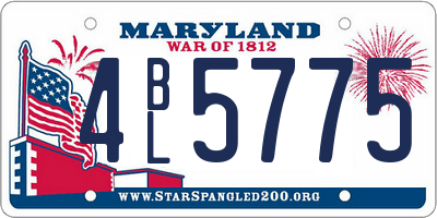 MD license plate 4BL5775