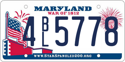 MD license plate 4BL5778