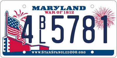 MD license plate 4BL5781