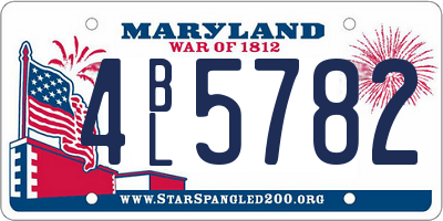 MD license plate 4BL5782