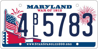MD license plate 4BL5783