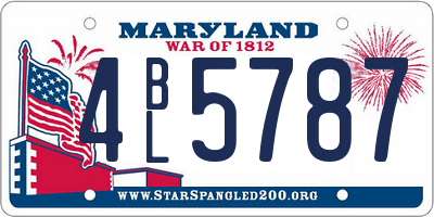 MD license plate 4BL5787