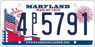 MD license plate 4BL5791