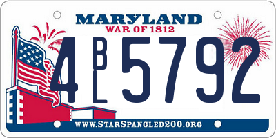MD license plate 4BL5792