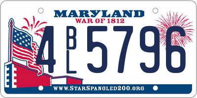 MD license plate 4BL5796