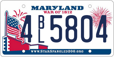 MD license plate 4BL5804