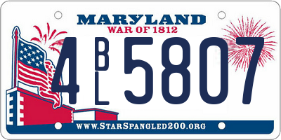 MD license plate 4BL5807