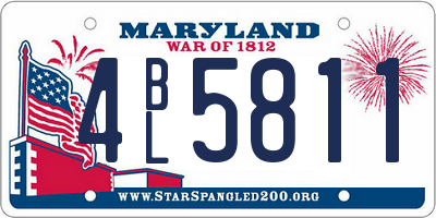 MD license plate 4BL5811