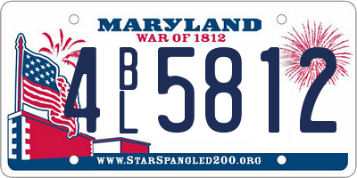 MD license plate 4BL5812