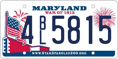 MD license plate 4BL5815