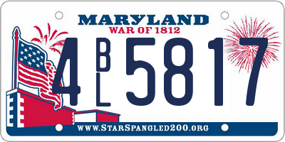 MD license plate 4BL5817