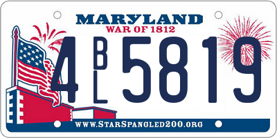 MD license plate 4BL5819