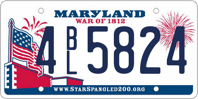 MD license plate 4BL5824