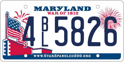MD license plate 4BL5826