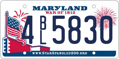 MD license plate 4BL5830