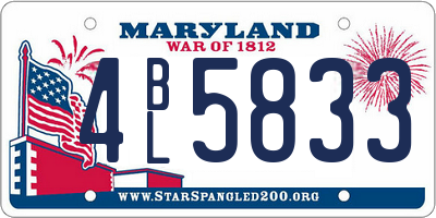 MD license plate 4BL5833
