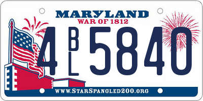 MD license plate 4BL5840