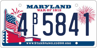 MD license plate 4BL5841