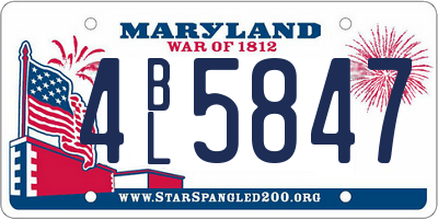 MD license plate 4BL5847