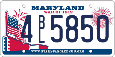 MD license plate 4BL5850
