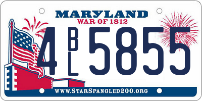 MD license plate 4BL5855