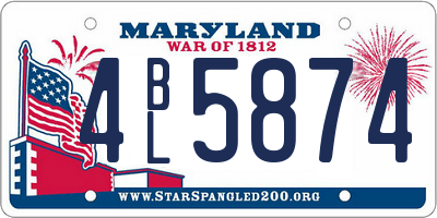 MD license plate 4BL5874