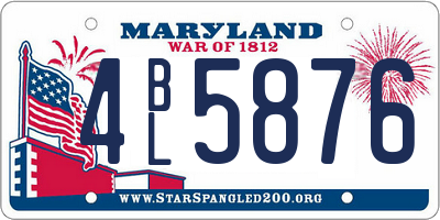 MD license plate 4BL5876