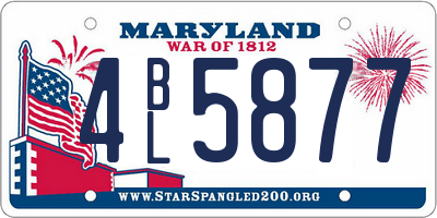 MD license plate 4BL5877