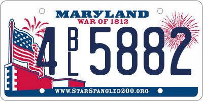 MD license plate 4BL5882