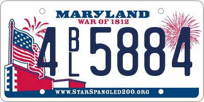 MD license plate 4BL5884