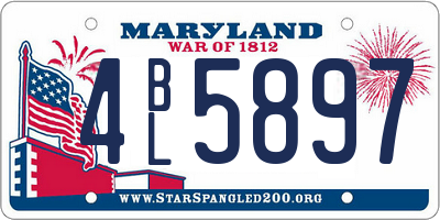 MD license plate 4BL5897