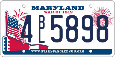 MD license plate 4BL5898