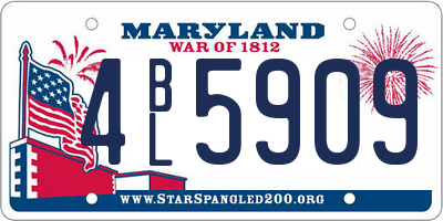 MD license plate 4BL5909
