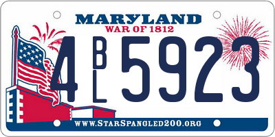 MD license plate 4BL5923