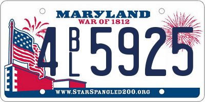 MD license plate 4BL5925