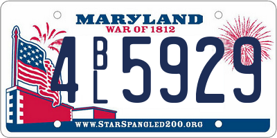 MD license plate 4BL5929