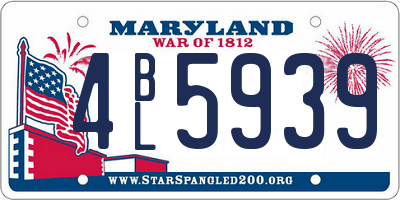 MD license plate 4BL5939