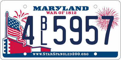 MD license plate 4BL5957