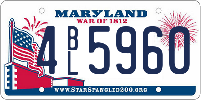 MD license plate 4BL5960