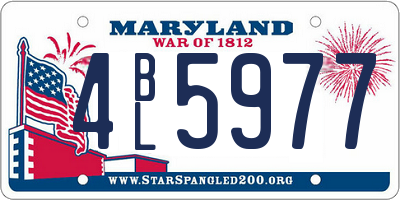 MD license plate 4BL5977