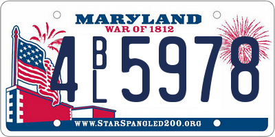 MD license plate 4BL5978