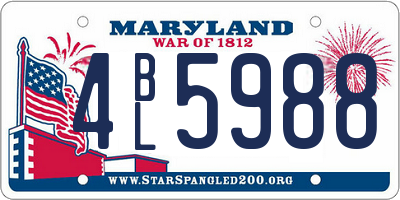 MD license plate 4BL5988