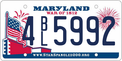 MD license plate 4BL5992