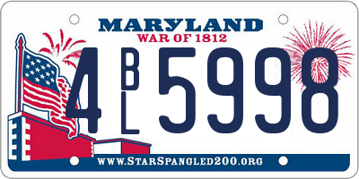 MD license plate 4BL5998