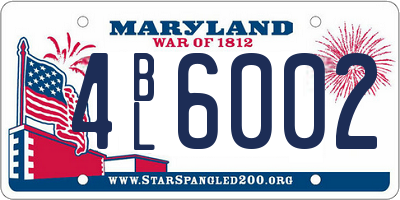 MD license plate 4BL6002