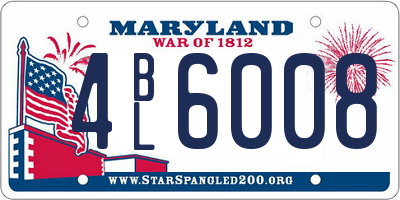 MD license plate 4BL6008