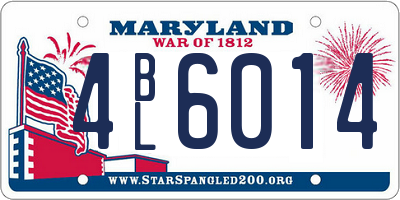 MD license plate 4BL6014