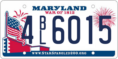 MD license plate 4BL6015
