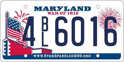 MD license plate 4BL6016